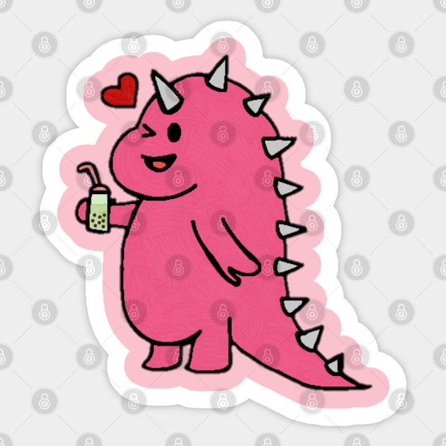 dino boba Sticker by artby-shikha